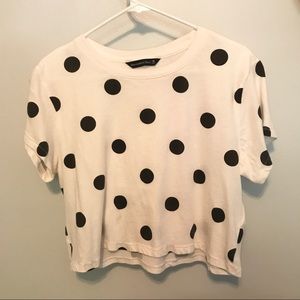 Abercrombie & Fitch Polkadot Cropped Box Tee